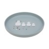 Rond bord met schaapjes - Plate PP tiny farmer sheep goose blue 